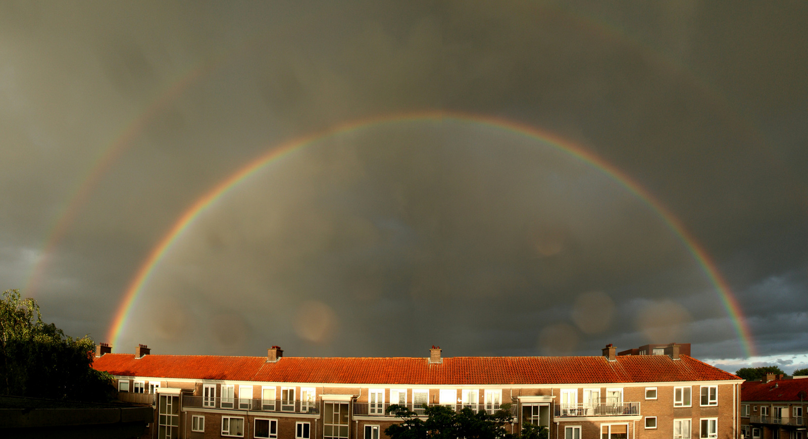 Double rainbow seen from the balcony